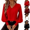 Women's Casual Color V,neck Long,sleeved Top