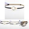 Simple Solid Color Ring Buckle Decoration Women Slim Waist Belt For Formal Office Attire