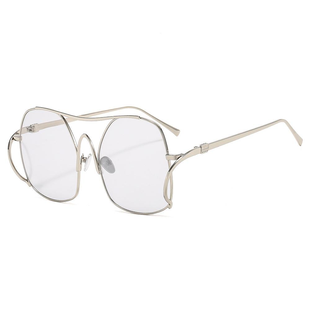 New Luxury Fashion Gradient Oval Women Sunglasses  Personality Double Beam Frame Design Advanced All Match Men Glasses Uv400