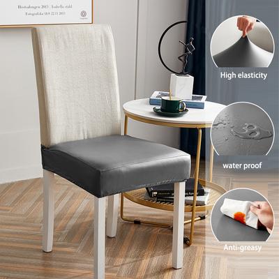 Pu Leather Chair Seat Cover Elastic Water Proof Horn Stool Cover Wedding Hotel Party Decoration Lounge Half Dining Chair Cover