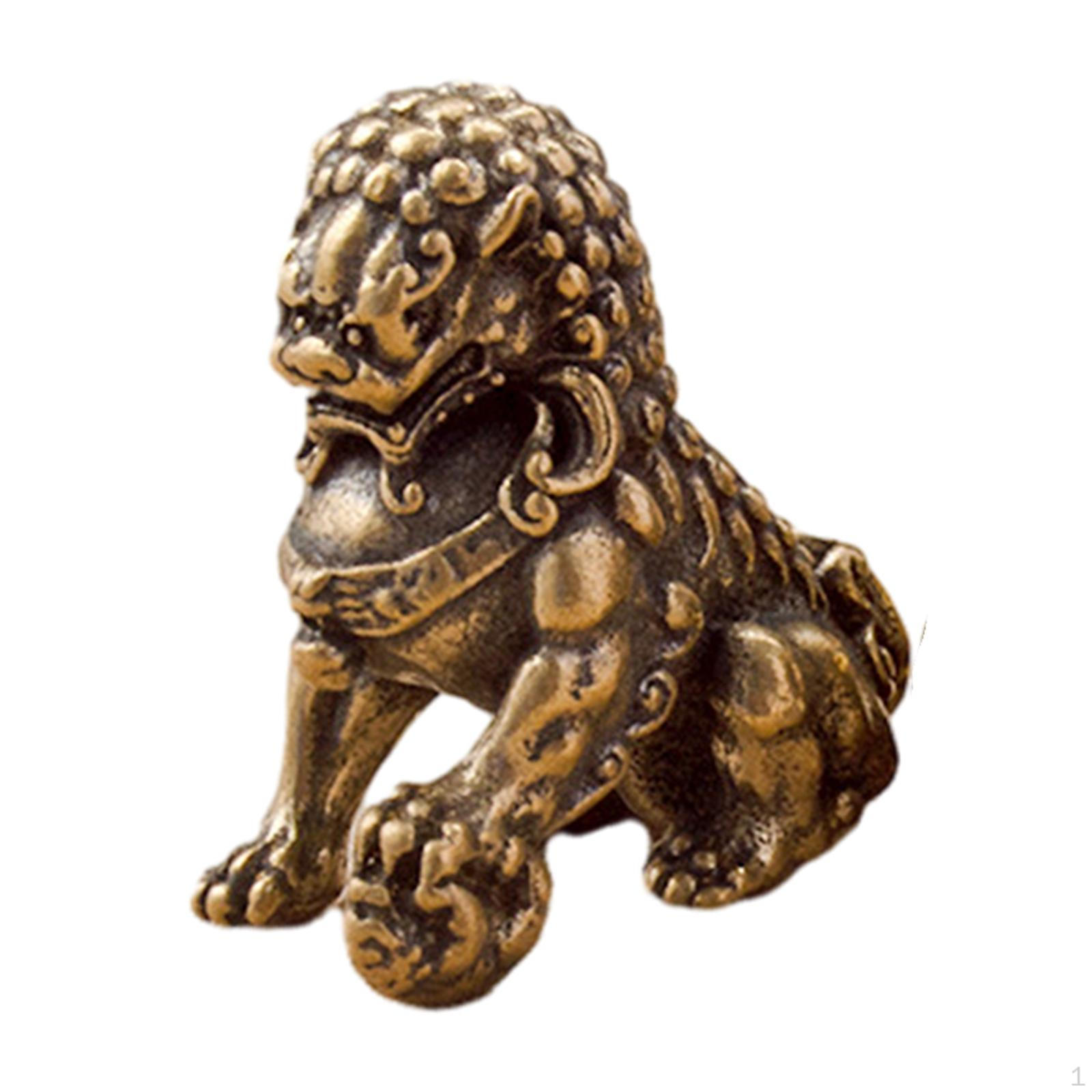 

Латунная китайская фигурка льва для декора Right