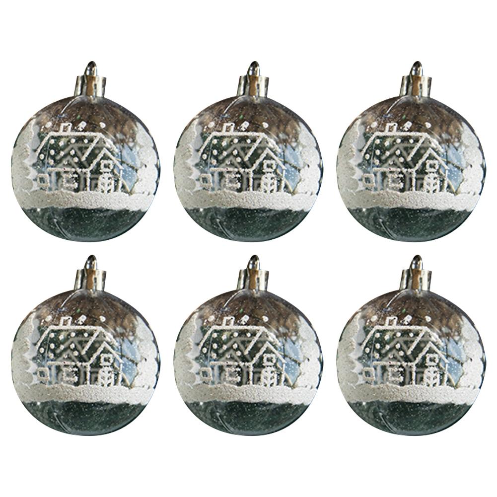6Pcs/box Christmas Ball Acrylic Hanging Decor Home Garden