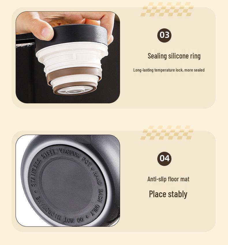 304 Stainless Steel Thermos Pot, Large Capacity for Tea and Hot Water, Ideal for Dormitories and Students