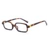 New Narrow Frame Leopard Print Square Sunglasses For Outdoor Travel And Fashion
