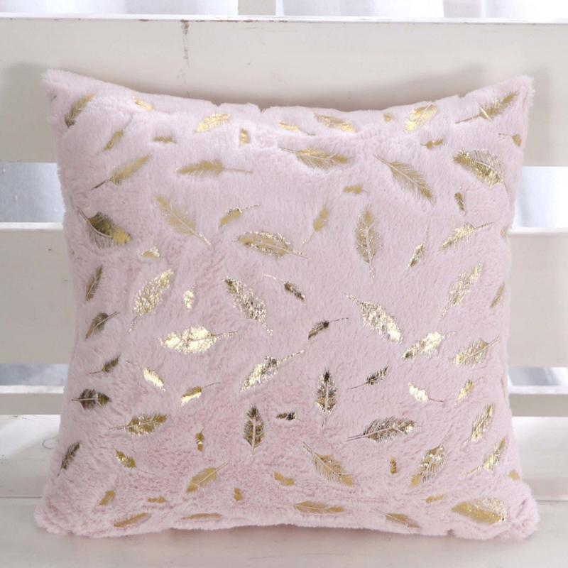 1Pc Plush Thick Leaf Pattern Soft Cushion Covers Sofa Couch Pillow Pillowcase 43x43CM