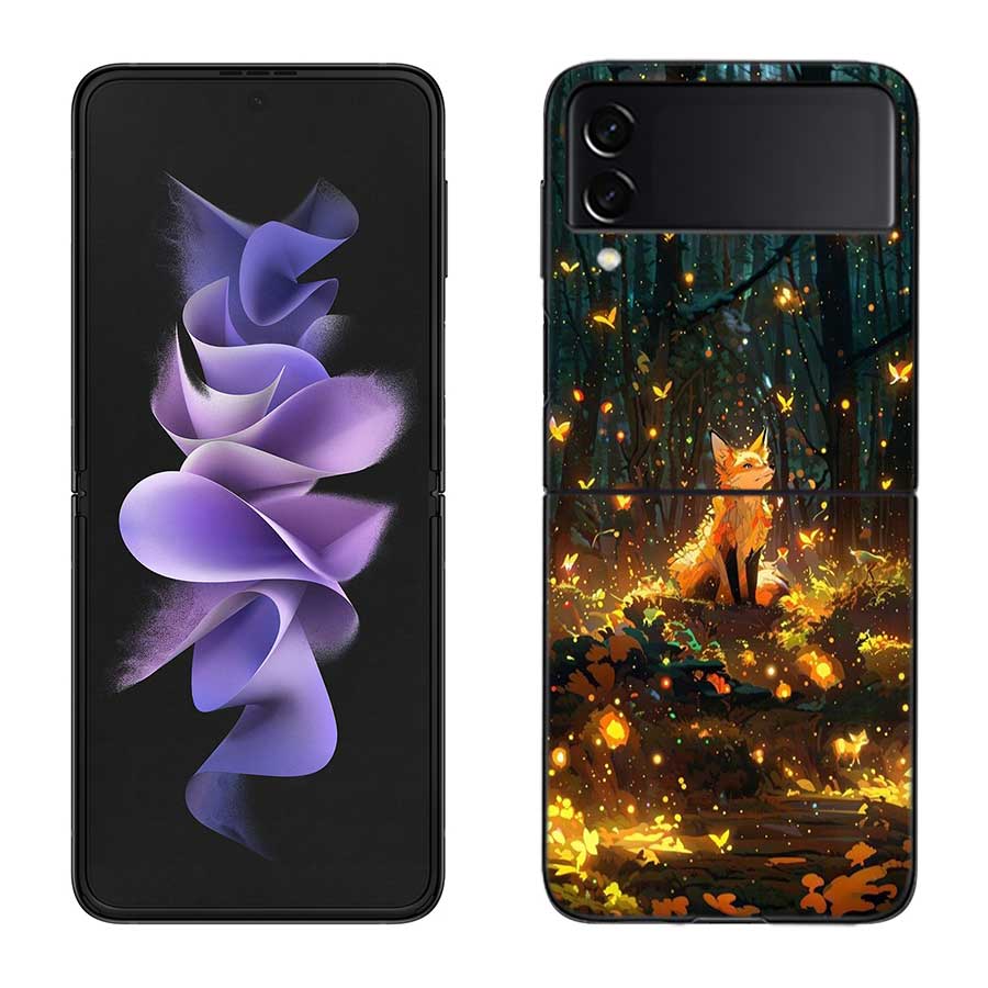 Red Fox Vulpes Phone Case For Samsung Z Flip 7 6 5G Galaxy Z Flip 5 4 3 Black Hard Cell Cover Luxury PC Shell Coque