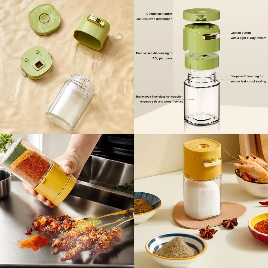 180ml Láhev na kontrolu soli Čirá Kvantitativní kořenka 0,5g Sypátko na sůl Lisovací typ Skleněná solnička Nádoba na koření