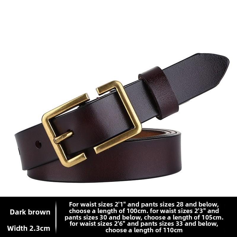 Womens Leather Belt With Stylish Square Pin Buckle For Daily Use