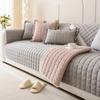 Corduroy Plaid Sofa Cushion Winter Thickened Warm Sofa Cover Universal Non-Slip Sofa Backrest Cover Cloth Dust-proof Towel