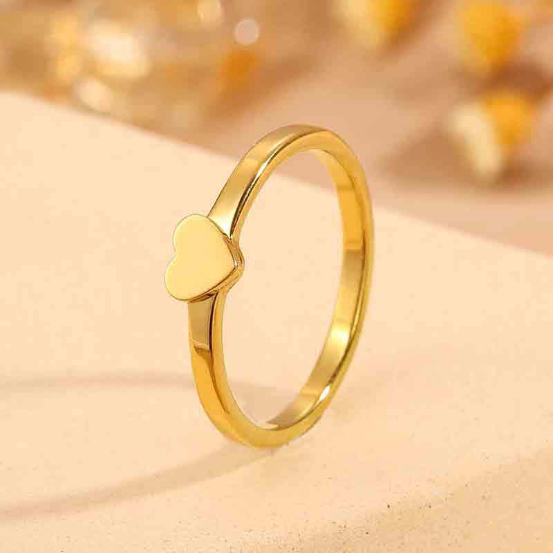 Fresh Stainless Steel Closed-mouth Heart-shaped Ring for Women - Simple Finger Jewelry Accessory