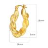 18k Gold Minimalist Twisted Hoop Earrings - European & American Style
