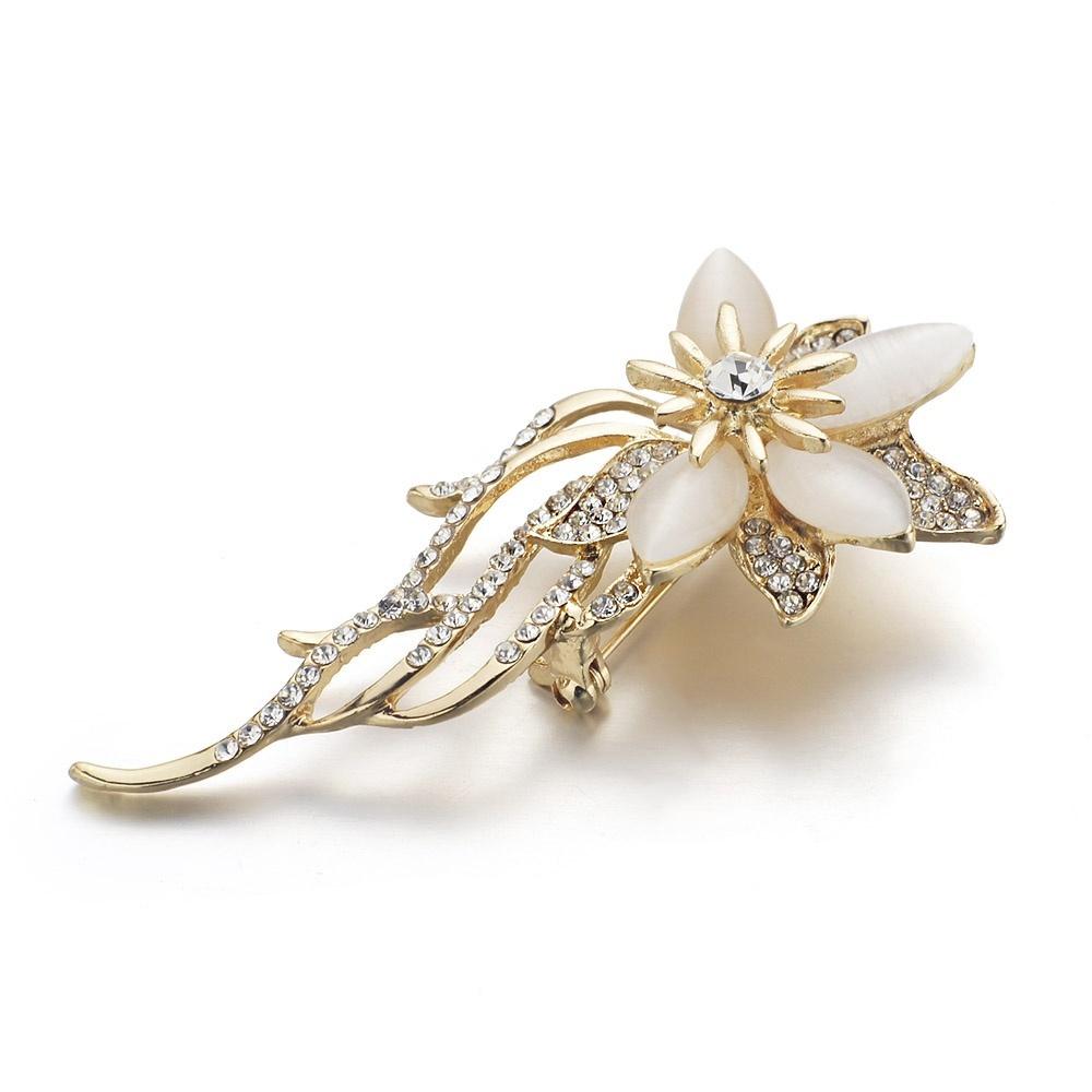 Crystal Flower Brooch Pin Clothing Accessories Jewelry for Bridal Wedding Fashion Brooches