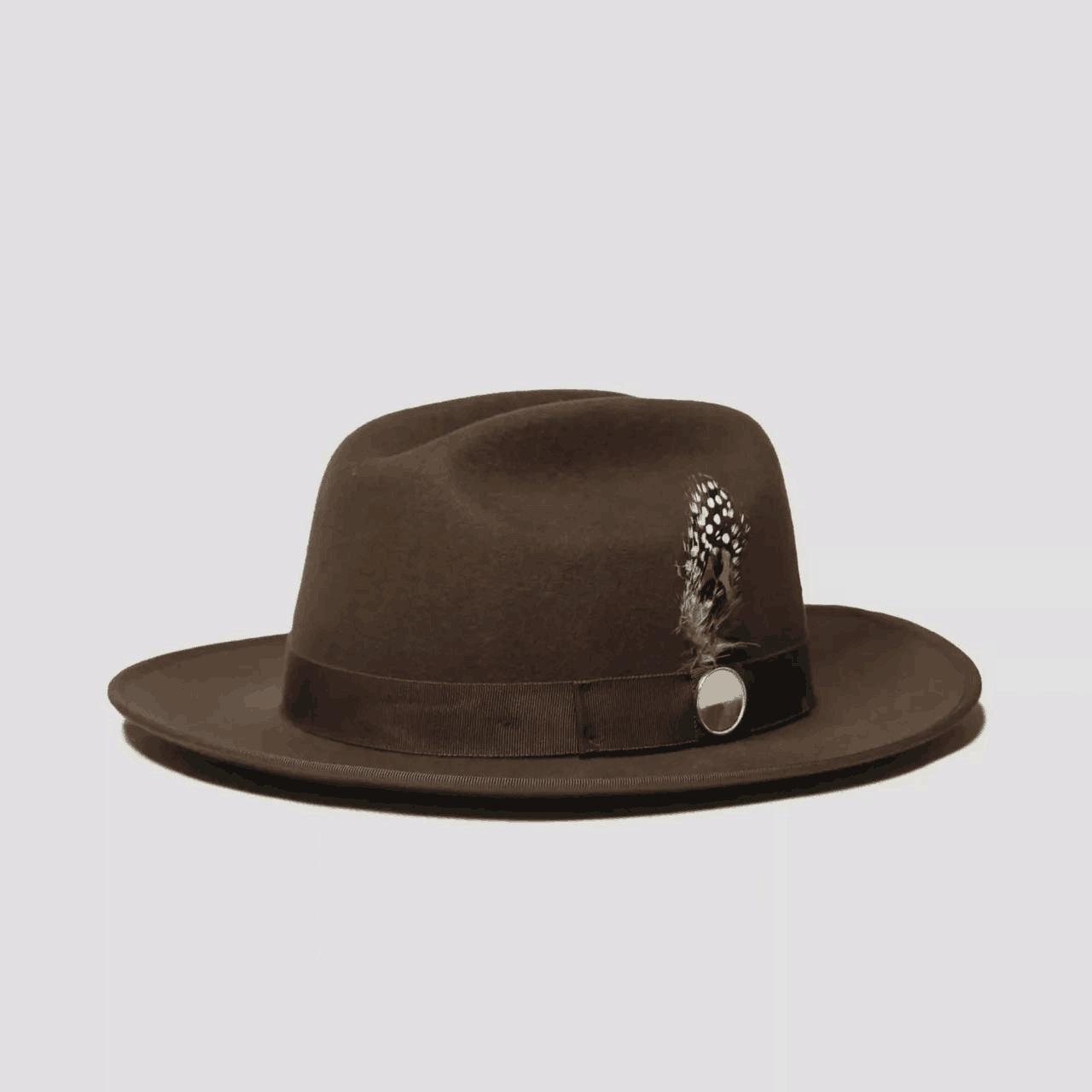 

On The New Manufacturer Solid Color Wool Hat Webbing Decorated Sheep Felt Hat M（56-58cm） темно-коричневого кольору