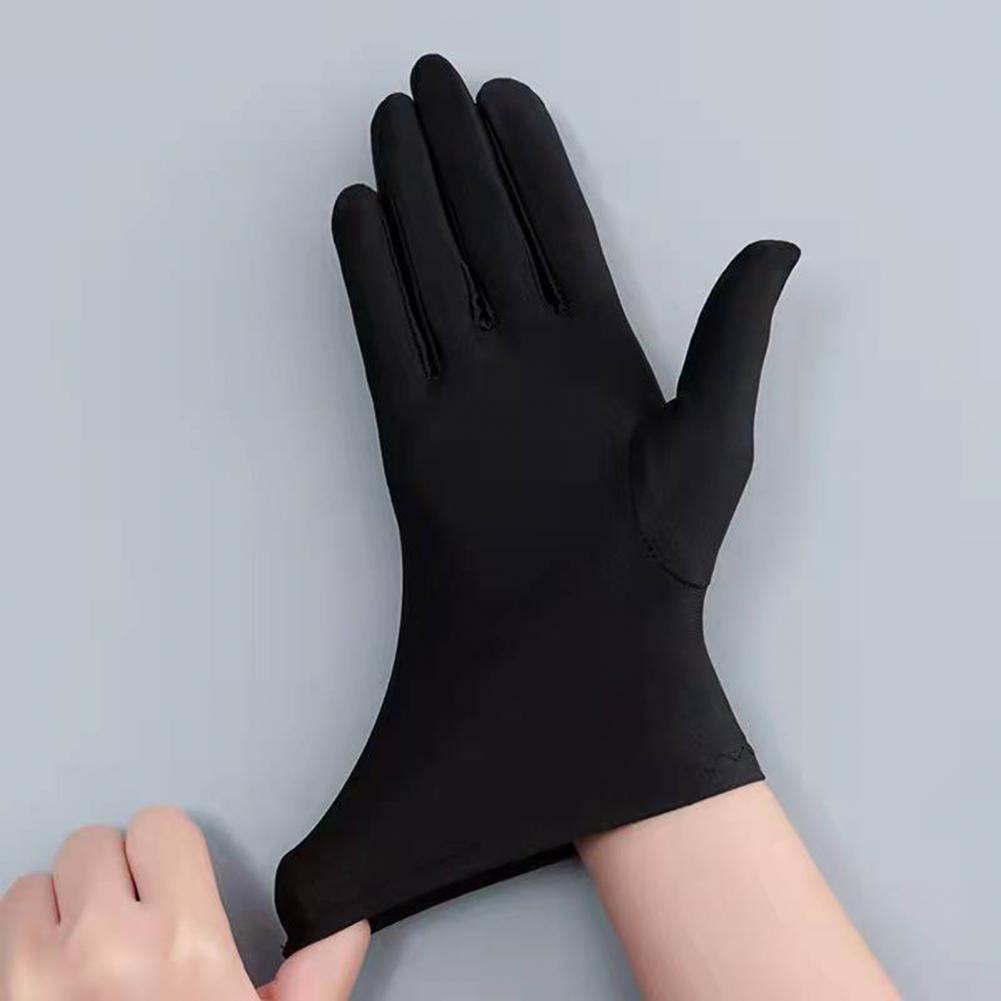 1 Pair Winter Gloves Five Fingers Solid Color Elastic Sun Stage Performance Auction Ritual Girl Gloves Spring Gloves