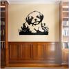 Large Black Laser Cut Iron Dog Wall Art Durable Modern Home Office Decor
