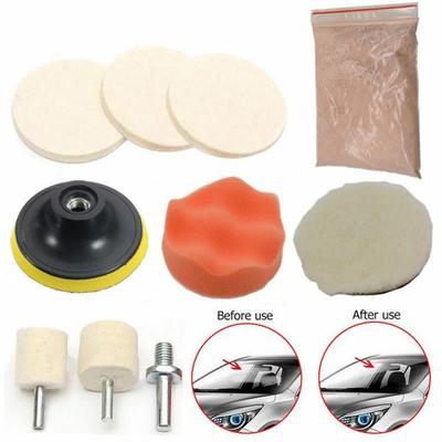 Kit de Pulido de Vidrio para Reparación de Parabrisas de Coche 10X Rueda de Lana Polvo de Óxido de Cerio