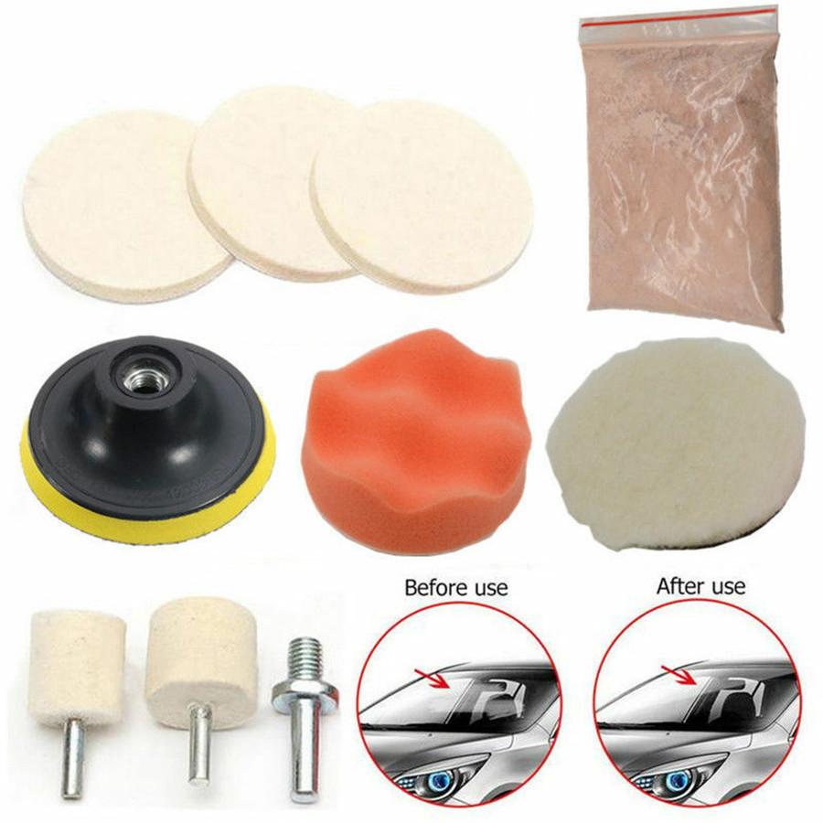 

10X Car Windshield Repair Glass Polishing Set Wool Wheel Cerium Oxide Powder Kit