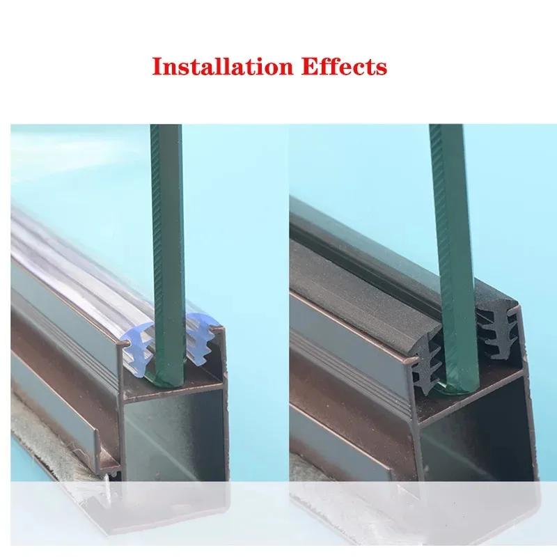 1/3/5/10M Door And Window Sealing Strip Aluminum Windproof Alloy Fixed Glass Gap Three T Type Fill The Card Slot Rubber Strips