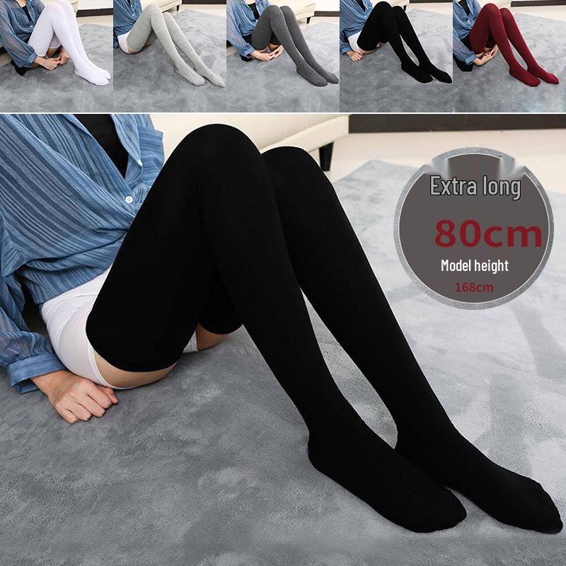 Meias Extra Longas Unissexo 80cm Até à Coxa para Pernas Longas - Roupa de Outono/Inverno, Adequado para Alturas até 185cm