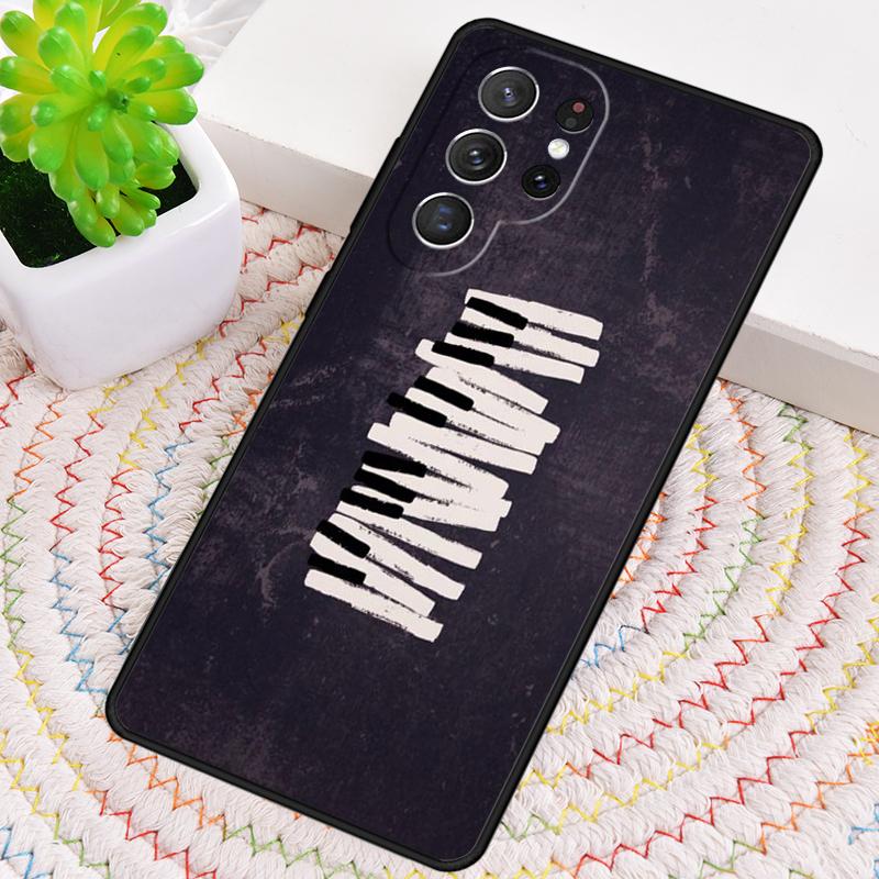 Music Piano Elegant Silicone Phone Case For Samsung Galaxy Note 10 Pro S26 S25 S24 S23 S22 S21 Plus S25Ultra Capa Cover