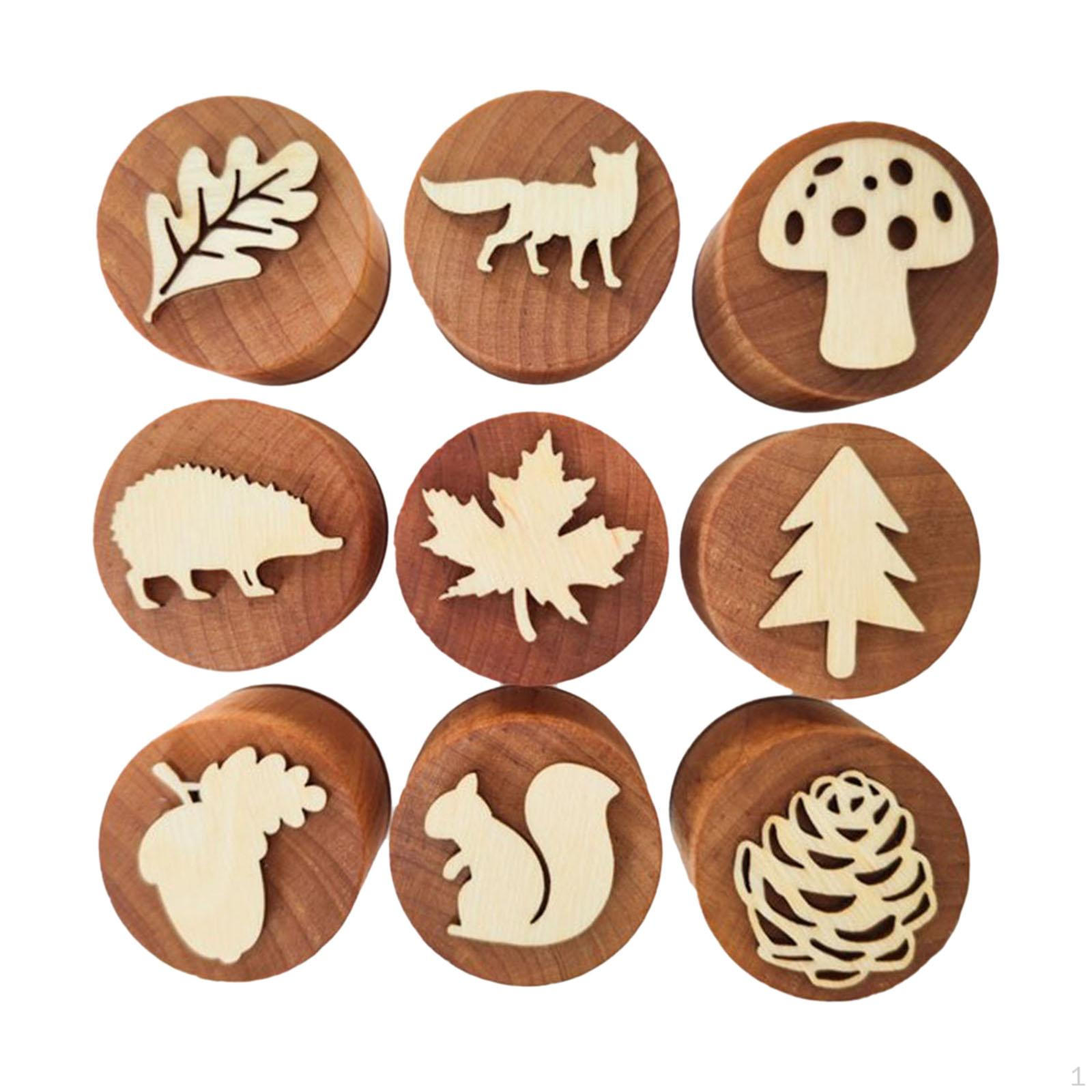 

Детские деревянные резиновые штампы, штампы для осенних украшений для детей, журнал, класс, изготовление 9pcs