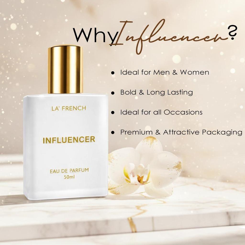 La French Influencer Unisex Perfume 50ml | Long-Lasting Premium Fragrance | Green, Herbal & Woody Notes | Bold Luxury Perfume Spray for Men & Women