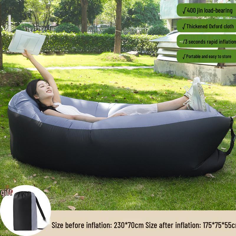 Inflatable Pillow-Style Sofa: Portable, Foldable Outdoor Air Bed for Lazy Lounging