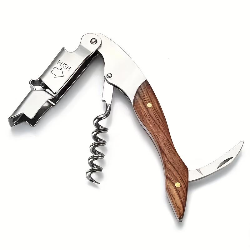 Custom Engraved Stainless Steel Wine, Beer Opener with Wooden Handle Ideal for Home, Bar, Restaurant ,Perfect Gift for Christmas, Birthdays,Parties,