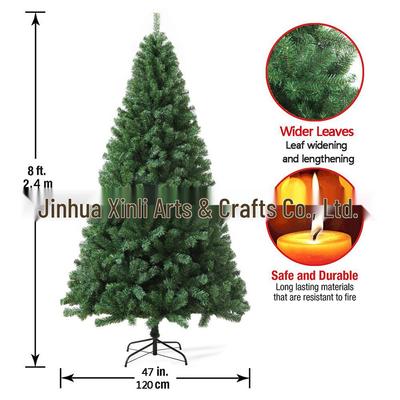 Árvore de Natal de PVC Criptografada com Enfeites 1,8m/2,1m - Item de Decoração de Feriado Verde