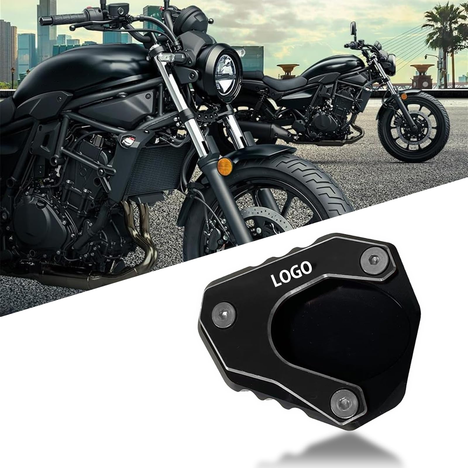 

FOR Eliminator Eliminator SE 2023-2024 New Motorcycle CNC Kickstand Side Stand Extension Pad Expanding Support Plate (Black) чёрный