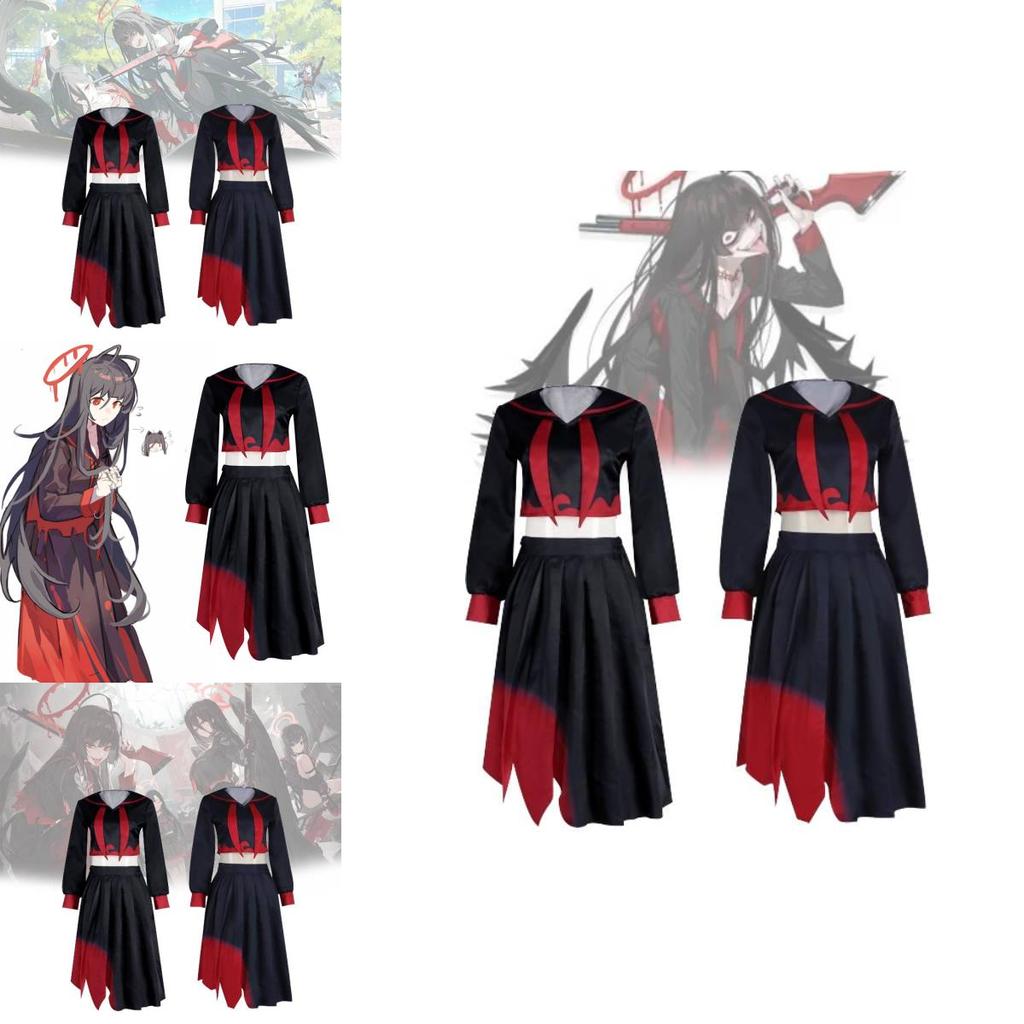 Vibrant Cosplay Costume Blue Archive Inspired Jk Uniform Polyester Fabric