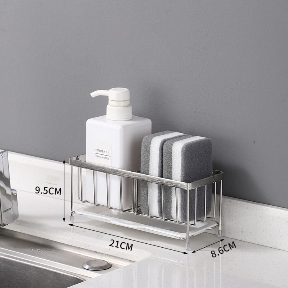 Rustproof Kitchen Sponge Holder Self-draining Drain Rack Organizer Kitchen Sink Rack  Countertop