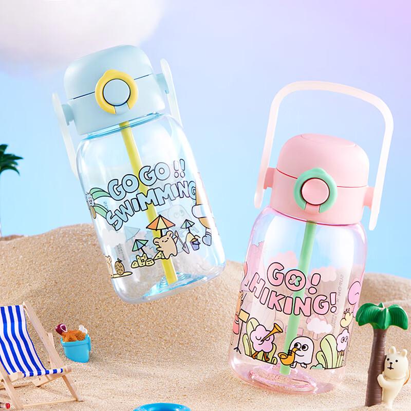 Supor Cartoon Plastic Straw Sports Bottle