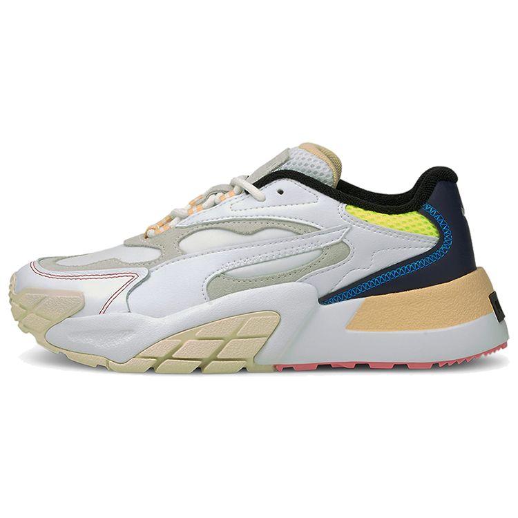 PUMA Women s Hedra Fantasy White Whisper White Peacoat Retro Platform Casual Sneakers 374866-01 EU 35.5