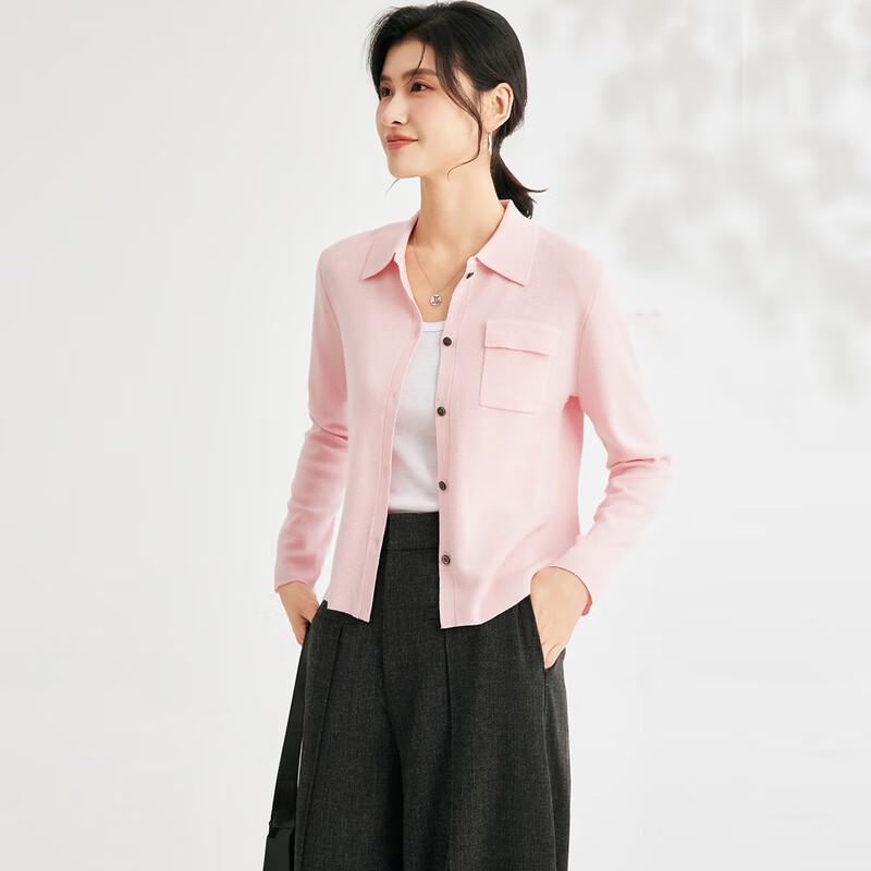 Women's Solid Color Lapel Knit Cardigan