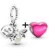 2pcs /Lot 2022 New Silver Color Love Heart Star Beads Pendant Fit Original Brand Charms Bracelet Women Jewelry Gift 45 Styles