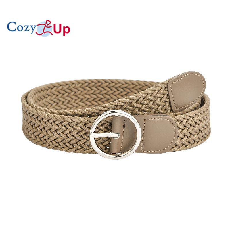 Candy Color Ladies Round Buckle Belt Retro Twist Wax Rope Braided Decorative Jeans Belt
