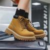 Fashion Womens British Wind Fad Casual Boots No Slip Soft Bottom Height Increased Boots Womens Outdoor Rhubarb Tooling Boots Botas Mujer