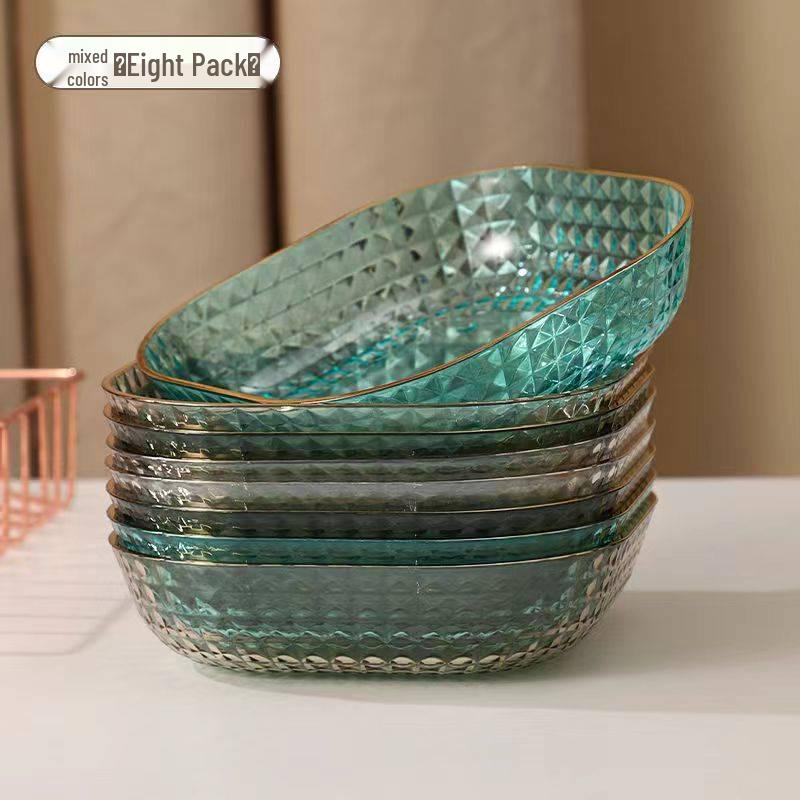Luxury Plastic Bone Dish: Versatile Small Plate for Snacks, Fruits, Residue Storage, and Stir-Fry.