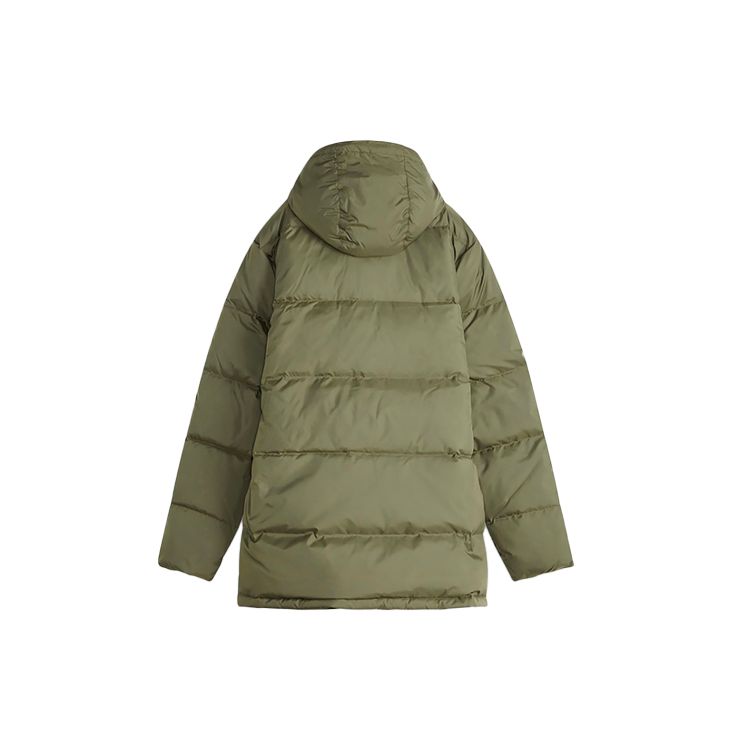 Levis 85518 Hooded Loose Solid Color Zipper Down Jacket Men Jackets Green 28254-0002