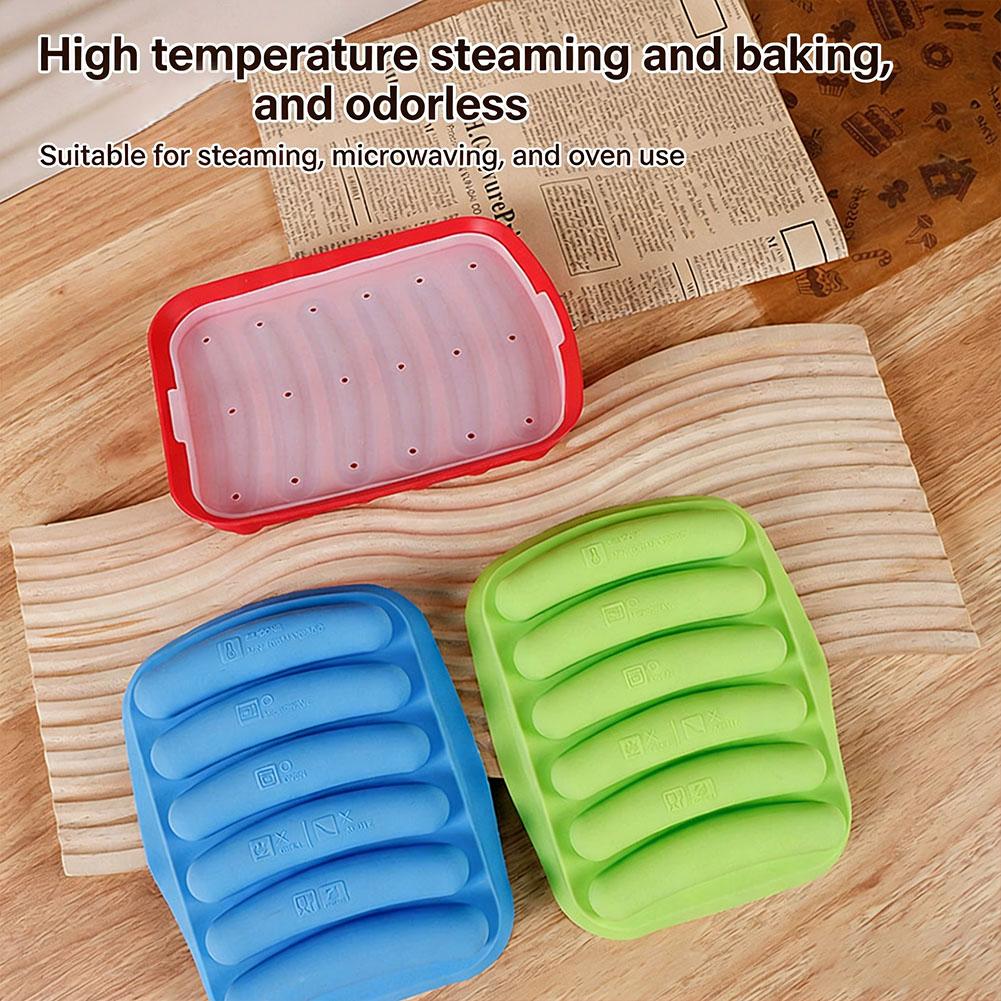 Household Silicone Sausage Mold Easy to Demold for Hot Dog Ham Sausage Grilled Sausage Baking Tool Complementary Food Mold
