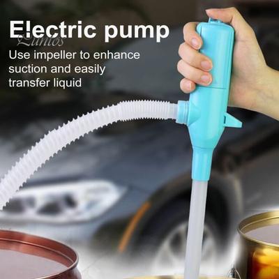 Pompa a sifone elettrica con tubo flessibile per acqua da 60 cm, pompa di trasferimento liquidi portatile a batteria, pompa di trasferimento gasolio/carburante/diesel multiuso, autoadescante