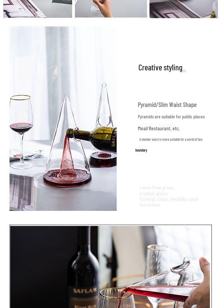 Nordic Style Small Waist Red Wine Glass Decanter & Waterfall Dispenser