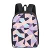 Geometrischer Dreiecksdruck Einlagiger Rucksack Schlichter Stil für Jungen/Mädchen Kinder Beste Geschenke 2D Flache Cartoon Schultaschen