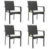319883 vidaXL Chaises de jardin 4 pcs avec coussins Résine tressée Noir