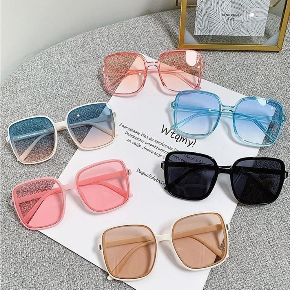 New Big Sunglasses Women Men Trendy Vintage Brand Designer Anti-UV Gradient Color Korean Version Glasses Fashion Accessories