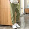 Four Seasons Men's Linen Pants, Thin, Loose, Tight-fitting Cotton and Linen Sports 9-point Casual Pants for Men