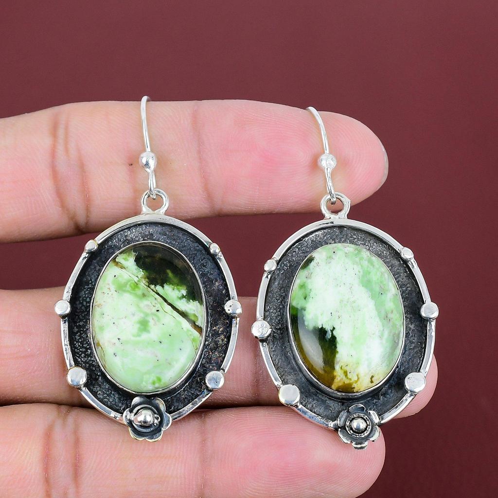 Australian Chrome Chalcedony Earring 925 Sterling Silver Earrings Gemstone Earring Handmade Jewelry Healing Stone Earring Gifts For Mother