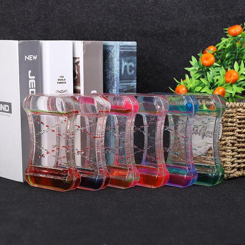 Internet Celebrity Stress Relief Hourglass: Oil Slide Water Drop Acrylic Ornament for Students, Perfect Small Gift