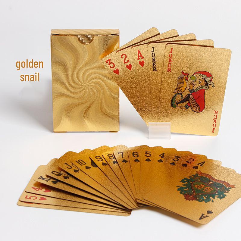 High-Grade Gold Foil Durable PVC Waterproof Poker Cards for Party Games